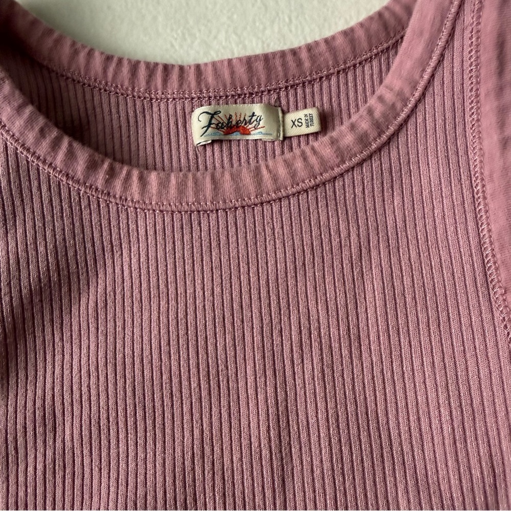 Faherty Sleeveless Ribbed Pink Tank XS - Picture 3 of 5